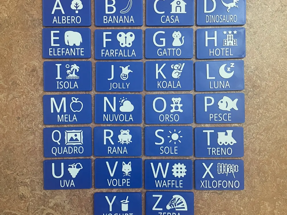 26 Cartas Educativas Alfabeto ITALIANO e INGLÊS